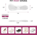 Arch Support Gel High Heels Insole Women - Welnove 3/4 Invisible Soft Cushions Pain Fatigue Relief, 2-Pair High Heel Sandal Inserts Flat Feet, Plantar Fasciitis, Residue-Free Adhesive, Fit Most Shoes - Clear — 5