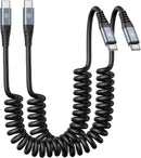 USB C Cable 3ft 2Pack USB C to USB C Charger Cable for Car, Coiled Type C 1