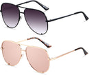 ANDWOOD Oversized Aviator Sunglasses for Women Men Big Large Shades | (2pack) Fade + Mirror Rose Gold | Non-Polarized — 1