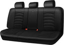 CAR PASS Leather Back Seat Cover, Universal Waterproof Bench Rear Seat Cover Zipper Split Rear Bench Protector Fit 95% Automotive Interior Covers for Cars Sedans SUVs (Rear,All Black) — 1