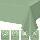 3Pack Sage Green Plastic Tablecloths for Rectangle Tables, Light Green Disposable Tablecloth, Waterproof Sage Green Table Cover for Birthday Bridal Wedding Baby Shower Party Decorations, 54 X 108Inch | 3 Pack — 3