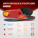 VALSOLE Heavy Duty Support Pain Relief Orthotics - 220+ lbs Plantar Fasciitis High Arch Support Insoles for Men Women, Flat Feet Orthotic Insert, Work Boot Shoe Insole, Absorb Shock with Every Step - MEN 9-9 1/2 | WOMEN 11-11 1/2--(278mm) / Red — 4