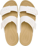 Crocs Women's Brooklyn Buckle Low Sandals – Chalk/Tan — 4