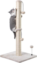 MECOOL 34” Tall Cat Scratching Post Premium Basics Kitten Scratcher Sisal Scratch Posts Trees with Hanging Ball for Indoor Cats, Beige — 1