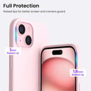 ORNARTO Compatible with iPhone 15 Case 6.1, Slim Liquid Silicone 3 Layers Full Covered Soft Gel Rubber Phone Case, Anti-Scratch Shockproof Protective Cover 6.1 Inch, Chalk Pink — 4