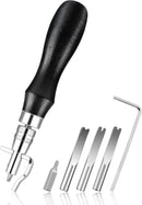 7 in 1 Pro Adjustable Stitching Groover and Creasing Edge Beveler (Black) — 1