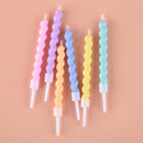 PHD CAKE 24-Count Rainbow Spiral Birthday Candles with Holders, Party Candles, Cake Candles — 6