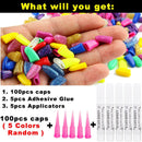 VICTHY 100pcs Dog Nail Caps & Claw Caps with Adhesive Glue and Applicators — 7