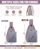 Pritent Crossbody Bags for Women Men Trendy Sling Bag Backpack Casual Chest Bag with Convertible Shoulder Strap | Large | Light Purple — 2