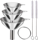 Metal Stainless Steel Funnel, Large Medium Small Funnel Set of 3, Food Grade Mini Funnels for Kitchen Use Filling… — 1
