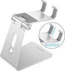 OMOTON C2 Adjustable Aluminum Cell Phone Stand with Charging Cutout, Silver photo 2