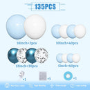 KARLURE Blue Balloon Arch Kit Garland with White Silver Confetti Balloons | Blue White Silver — 2