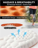 2 Pairs 4D Steppers Cloud Insoles for Women and Men, Super Soft Massage Memory Foam Insoles,Arch Support Foot, Pain Relief Plantar Fasciitis Insoles - Green+black - Women 6-9.5/Men 5-8.5 — 2