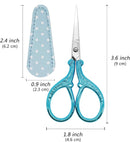 Embroidery Scissors 3.6 inch Crafting Scissors with Leather Cover | Light Blue — 2