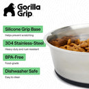 GORILLA GRIP Dog Bowls, Food Grade Stainless Steel, Set of 2, 2 Cup, Black — 2