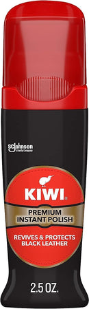Kiwi Instant Shine & Protect Liquid Shoe Polish, Black, 1 Bottle with Sponge Applicator, 2.5 oz, Pack of 1 — 1