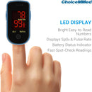CHOICEMMed Finger Pulse Oximeter, Blood Oxygen Saturation Monitor, Fingertip O2 Sensor with LED Display, Pulse Rate Reader, Portable SpO2 Monitor with Batteries, Carry Case & Lanyard, Blue — 2