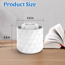minimaliving Desk Organizer,Sparkling Diamond-like Pen Holder for Desk 360°Rotating Office Accessories,Pencil Cup with 5 Compartments Storage Box Caddy for Office,School,Home,Art Supply(White) — 5