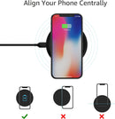 Basics Wireless Charger, 15W Qi Certified Wireless Charging Pad with USB Cable, Compatible with iPhone 15/14/13/12/11/X, Samsung & LG, Case Compatible, Black photo 4