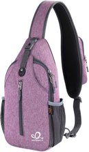WATERFLY Crossbody Sling Backpack Sling Bag Travel Hiking Chest Bag Daypack (Purple) | B-purple | Small — 1