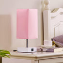 Pink Touch Table Lamp for Bedroom - Dimmable, USB C+A, Girls Bedside Lamp — 5