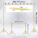EMART Backdrop Stand 10x10FT Adjustable Back Drop Stand for Party -Gold | Titanium Gold — 2