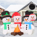 GOOSH 6 FT Long Christmas Inflatables Snowman Outdoor Decorations Blow Up Three Sitting Snowmans with Campfire with Built-in LEDs for Holiday Party Xmas Yard Garden Lawn Decor — 5