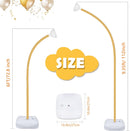 AerWo Balloon Arch Kit 9.35FT & 6FT, Free Bending Half Balloon Arch Stand with Base, Floor Gold Balloon Arch Frame Backdrop for Wedding Birthday Party Baby Shower Yard Lawn Home Christmas Decorations — 2