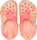 Crocs Kids Classic Watercolor Marbled Clog – Guava/Multi — 5