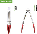 HINMAY Small Tongs with Silicone Tips 7-Inch Mini Serving Tongs, Set of 6 — 4