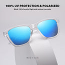 MEETSUN Polarized Sunglasses for Women Men Trendy Retro Square Shades | Blue Mirrored + Light Brown + Tortoiseshell | 54 Millimeters — 6