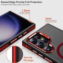 MALEWOLF Magnetic Case for Samsung Galaxy S23 Ultra, Compatible with Magsafe, Anti-Slip TPU Edge, Adjustable Kickstand for Galaxy S23 Ultra Case, Drop Protection Slim Shockproof Cover (Black/Red) — 7