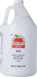 Apple Barrel, Matte Acrylic Paint, One Gallon (128 fl oz), White, (Pack of 1) | 128 Fl Oz (Pack of 1) — 1