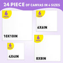 ESRICH 24Pack Canvas for Painting, 6pcs Each of 4x4, 6x6, 8x8, 10x10 Canvas Boards for Painting, Art Supplies of Blank Canvas for Adults&Kids, Pre-Primed Painting Canvas for Acrylic, Oil & Watercolor | 24 Pack(4x4 6x6 8x8 10x10) — 2