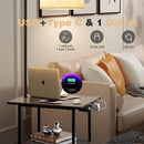 PESRAE Floor Lamp with Table, End Tables with Charging Station — 2