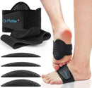 DR. POTTER+ Arch Support Sleeves for Plantar Fasciitis Relief, Adjustable Compression Bands with Removable Arch Support Pads for Fallen Arches, High Arch, Flat Feet, Feet Pain Relief - Black — 1