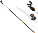 Fiskars 8-12 Ft Extendable 2-in-1 Tree Pruner & Pole Saw with Rotating Head | 8-12 ft Rope-Free Saw & Pruner — 1