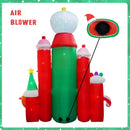 [Flash Light] 10FT Tall Christmas Inflatable Outdoor Decoration Candy Castle with Santa Gingerbread and Penguin, Christmas Blow Up Candy Castle Inflatables for Xmas Outdoor Decorations — 4