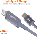 Amazon Basics MFi Certified USB-C to Lightning Cable, Fast Charging with Power Delivery for Apple iPhone 14 Series, 13 12 11 X Xs Pro, Pro Max, Plus, iPad, 6 Foot, Dark Gray 3