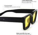 GFUIARA Trendy Square Sunglasses for Men Women Fashion Thick Rectangle Sun Glasses UV Protection Shades Designer Style | Black/Light Yellow — 7