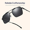 ZENOTTIC Polarized Aviator Sunglasses for Men: UV400 Protection Trendy Anti-Glare Shades - Driving Fishing Golf Fashion | Black Frame Black Lenses — 5