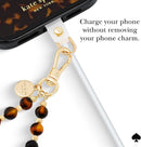 kate spade new york Phone Charm Wrist Strap w/Anchor Card - Tortoise Bead photo 5