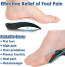 DR. POTTER+ 3/4 Plantar Fasciitis Insoles, High Arch Support Inserts for Flat Feet, Over-Pronation and Foot Pain, Metatarsal Support Insoles for Metatarsalgia (Medium(Men's 6.5-8.5, Women's 7.5-9.5)) - Black — 3