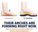 Dr. StepAlign Orthotic Insoles for Kids & Youth | Podiatrist-Designed Arch Support for Flat Feet, Overpronation & Heel Pain | Children's Growing Feet Shoe Inserts | Boys & Girls, Youth F — 6