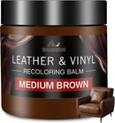 Leather Recoloring Balm and Scratch Repair Kit, Medium Brown Leather Restorer for Couches, Furniture, Car Seats, Leather Paint & Stain — 1