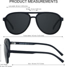 ANDWOOD Polarized Aviator Sunglasses for Women Men Tangle Free Pilot Shades | (3pack) Black + Mirror Blue + Mirror Pink — 6