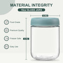 NETANY 6-pack 16 oz Overnight Oats Containers with Lids, Glass jars with Airtight Lids, Wide mouth Mason Salad jars,… — 2