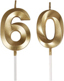 60th Birthday Candles,Gold Number 60 Cake Topper for Birthday Decorations Party Decoration | : — 1
