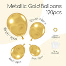 Awenztech 122pcs Metallic Gold Latex Balloons in 18 12 10 5 inches — 2