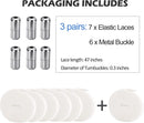 ZHENTOR Elastic Shoe Laces, Elastic No Tie Shoelaces for Sneakers, One Size Fits All Adults and Kids Shoes | White 05Y | 3 Pairs — 2